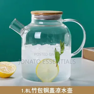 Elegant Glass Teapot Set With Wooden Lid 1.8L and 1.5L