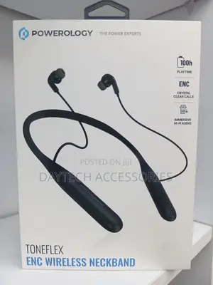 Powerology Toneflex ENC Neckband Earphone Bluetooth V5.3 100H Playtime