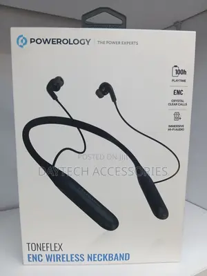 Powerology Toneflex ENC Neckband Earphone Bluetooth V5.3 100H Playtime