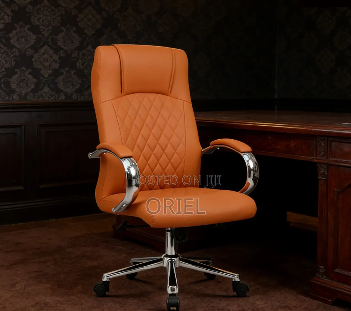 Office Chair : Orange Leather Office Chair