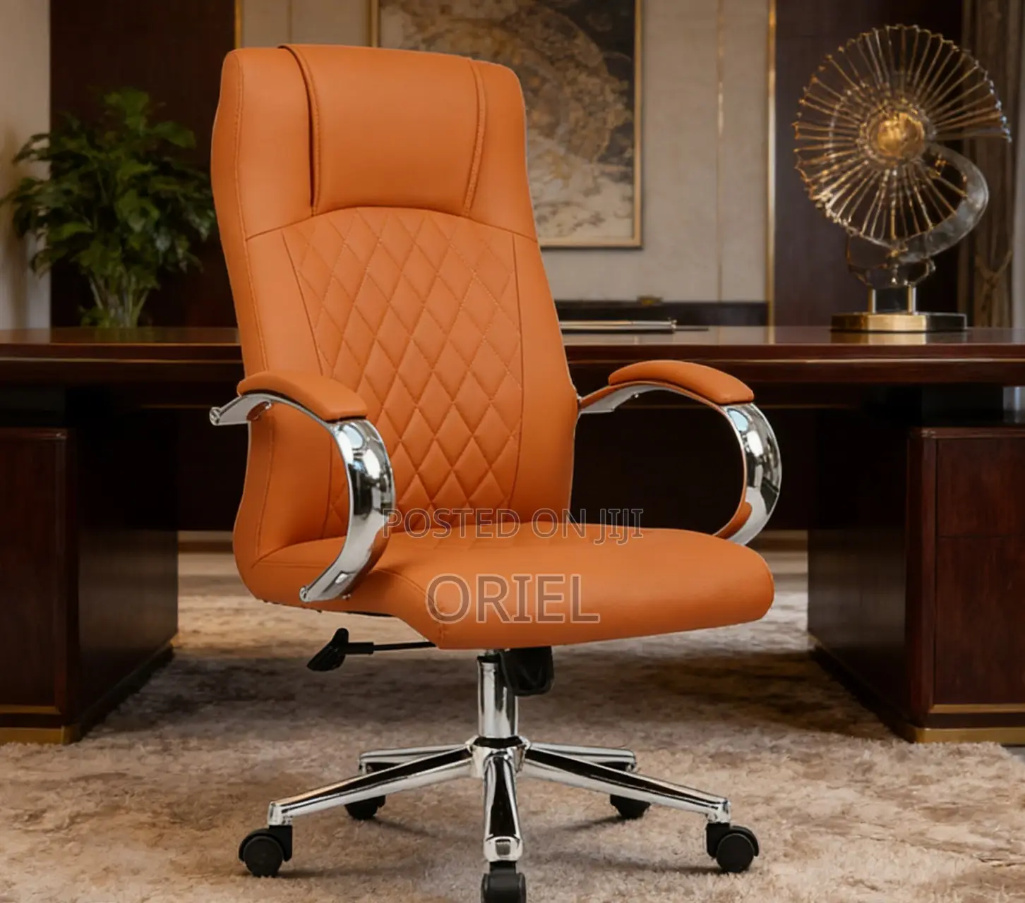 Office Chair : Orange Leather Office Chair