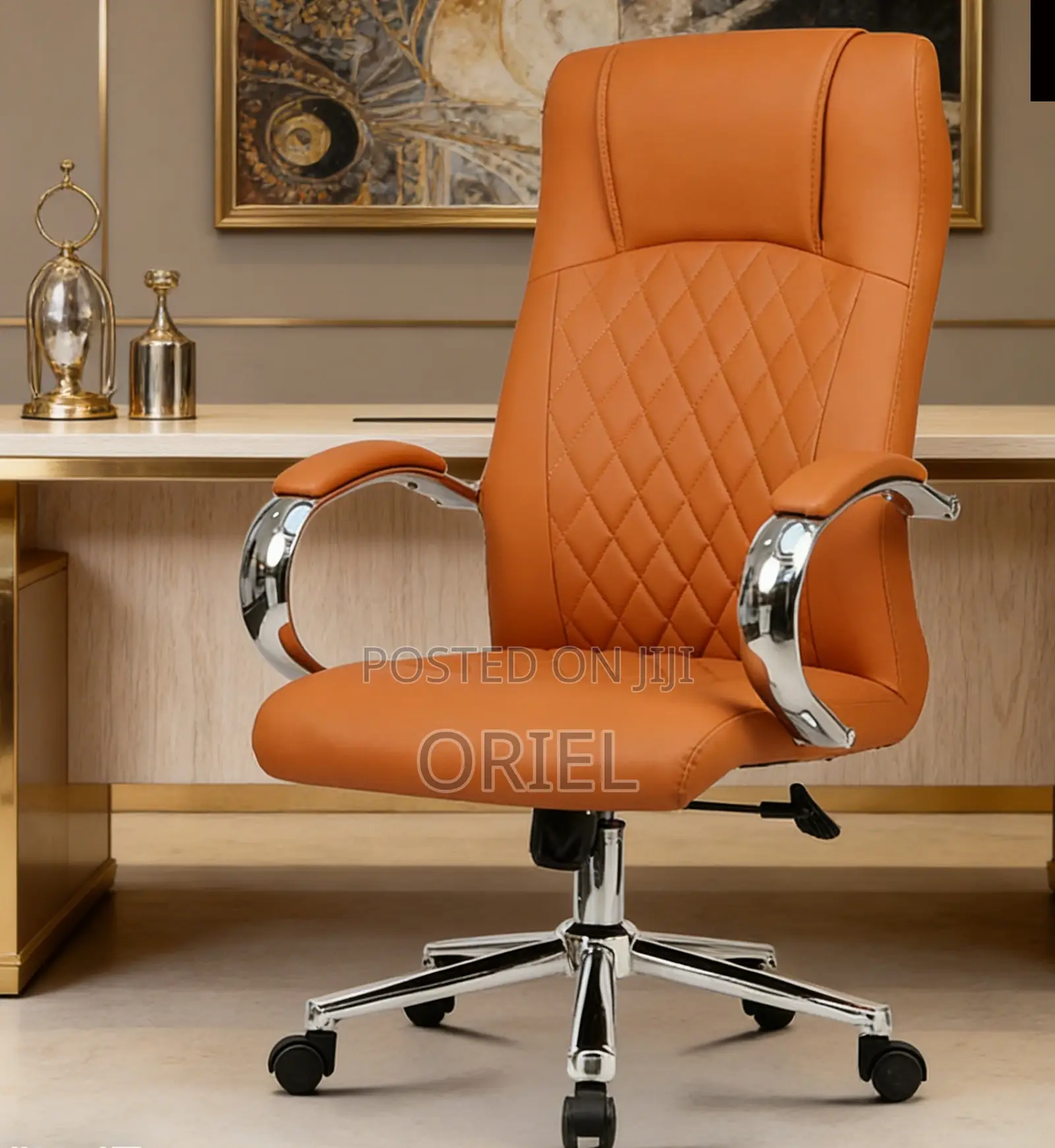 Office Chair : Orange Leather Office Chair