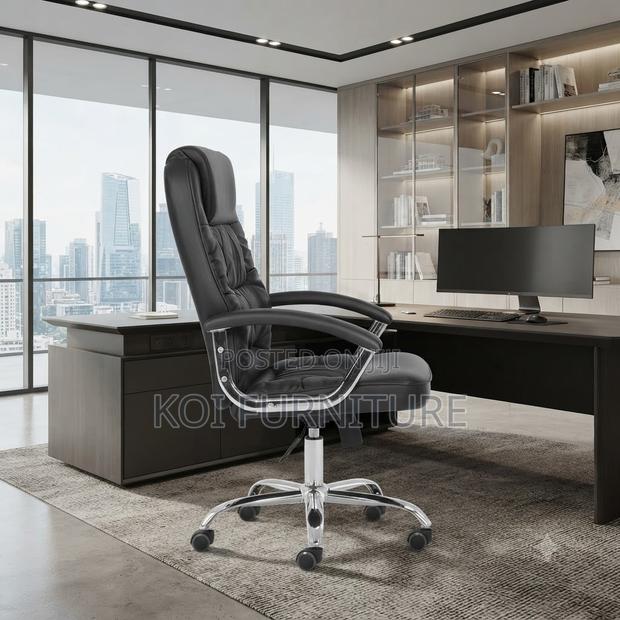 Office Chairs; High Back Anatomically Executive Leather Office Chair - thumbnail 2