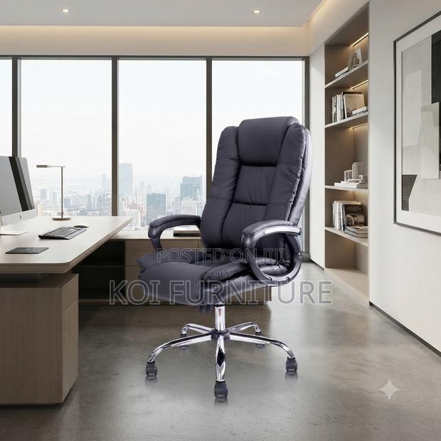 Office Chairs; High Back Anatomically Executive Leather Office Chair - thumbnail 4