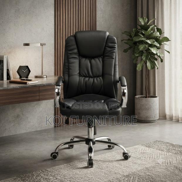 Office Chairs; High Back Anatomically Executive Leather Office Chair - thumbnail 5