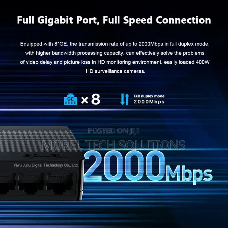 8-Port Gigabit Network Switch Plug Play High-Speed Ethernet Hub S108