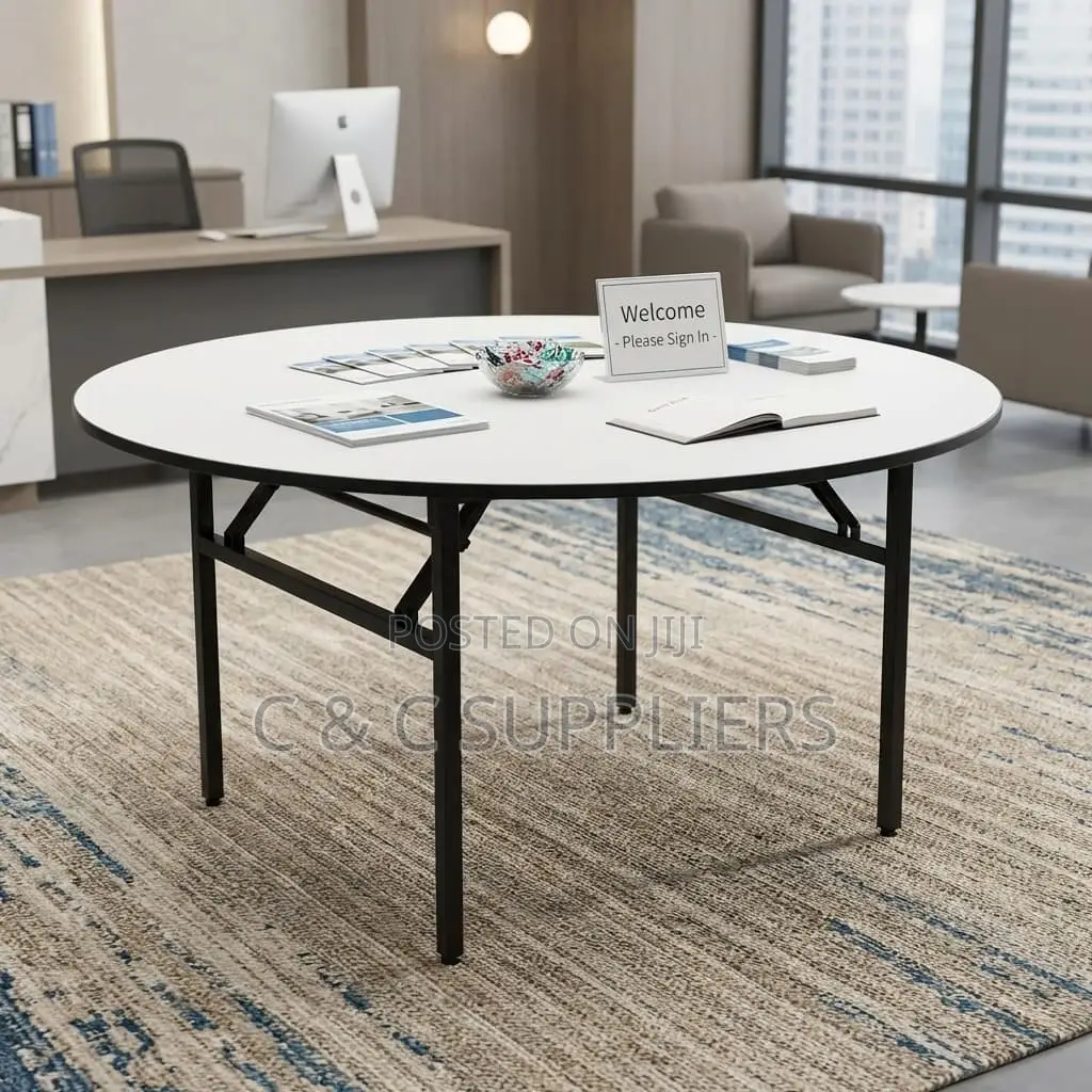 White Round Event Banquet Table
