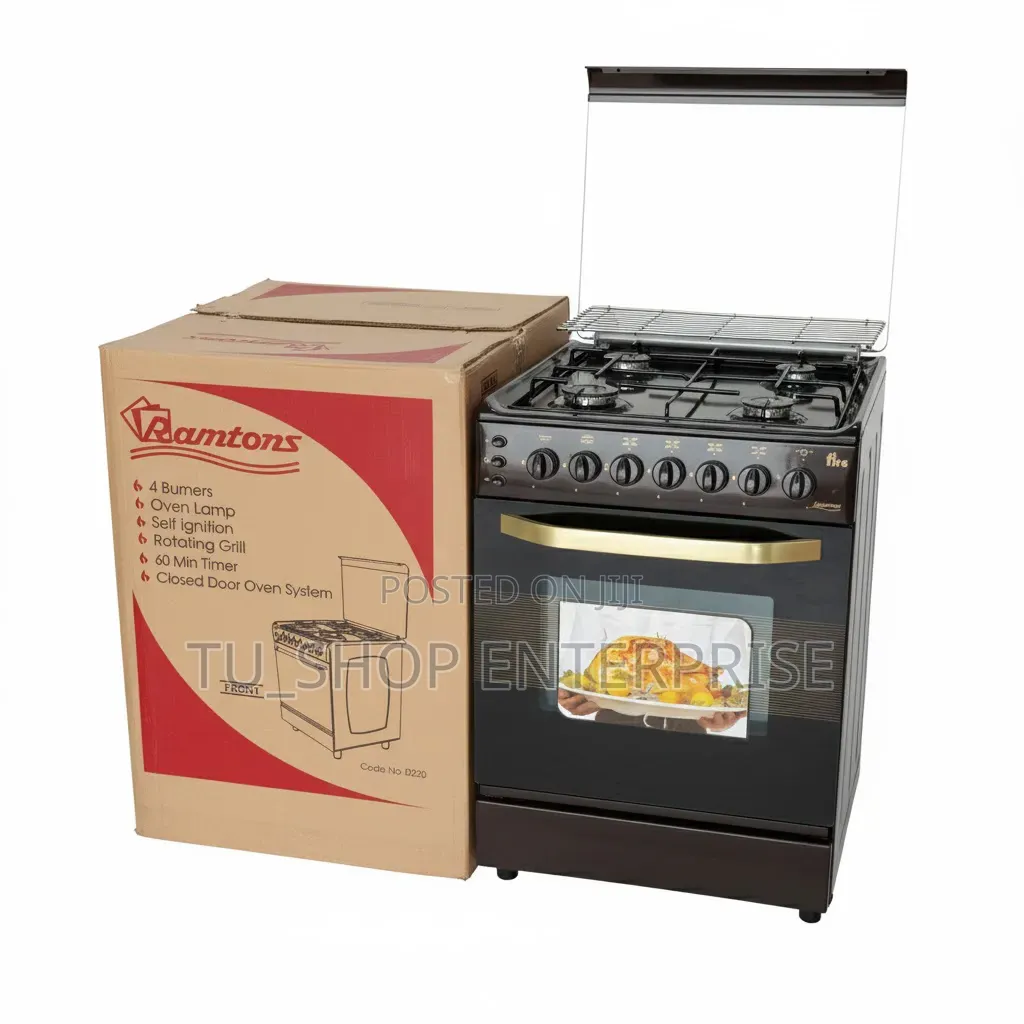 Ramtons 55×60 Full Gas Standing Cooker – 4 Burner Gas Cooker