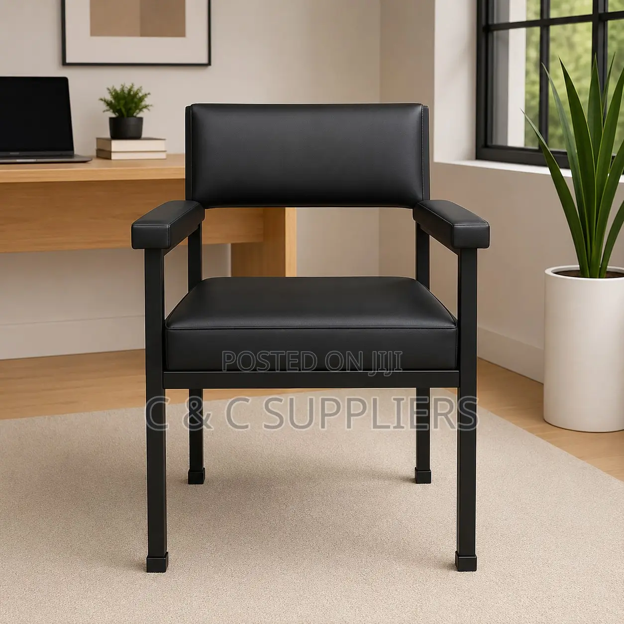 Leather Catalina Guest Chair With Armrest