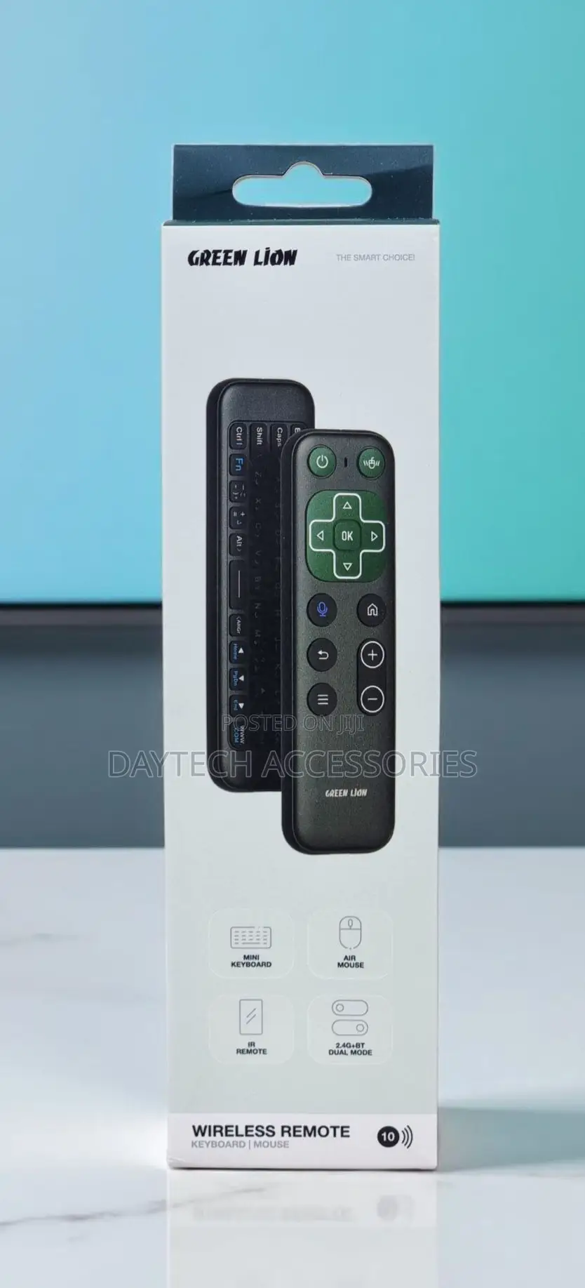 Green Lion Wireless Remote With Keyboard and Air Mouse - Black