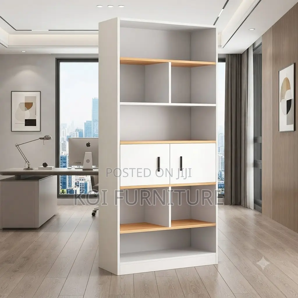 Office Cabinet; Multi Shelf Wooden Book Storage Cabinet