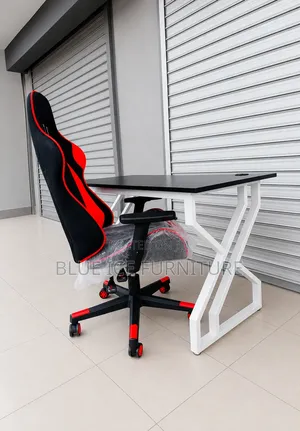 Modern Computer Desk With Swivel Gaming Chair