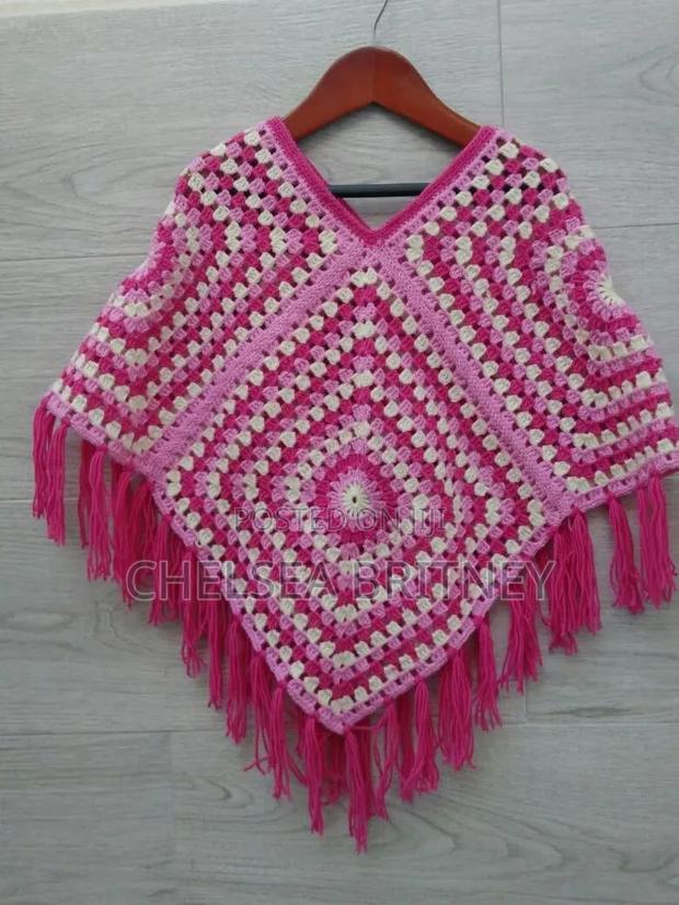 Warm Handmade Quality Crotchet Poncho - thumbnail 2