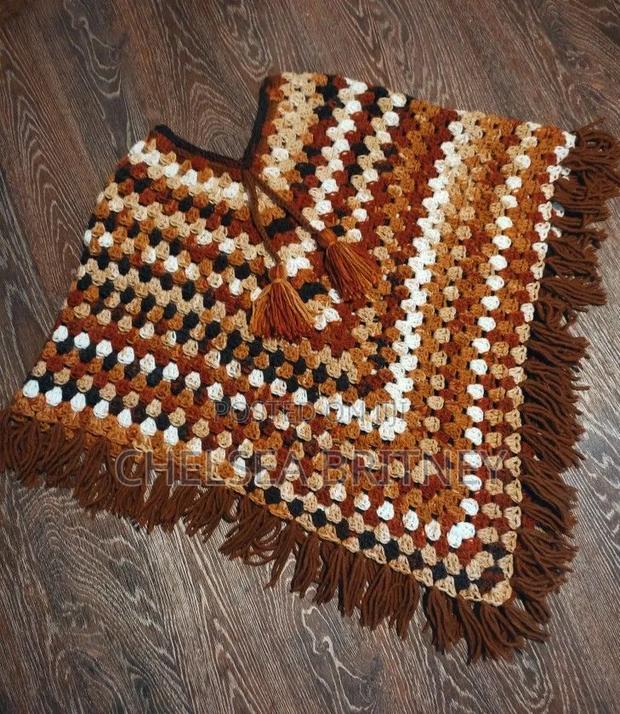 Warm Handmade Quality Crotchet Poncho - thumbnail 4