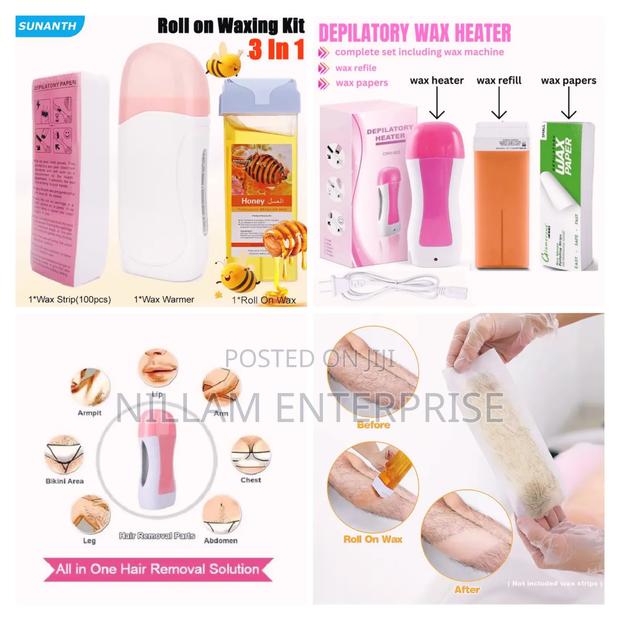 3 in 1 Unisex Hot Roll on Wax Hair Removal Kit