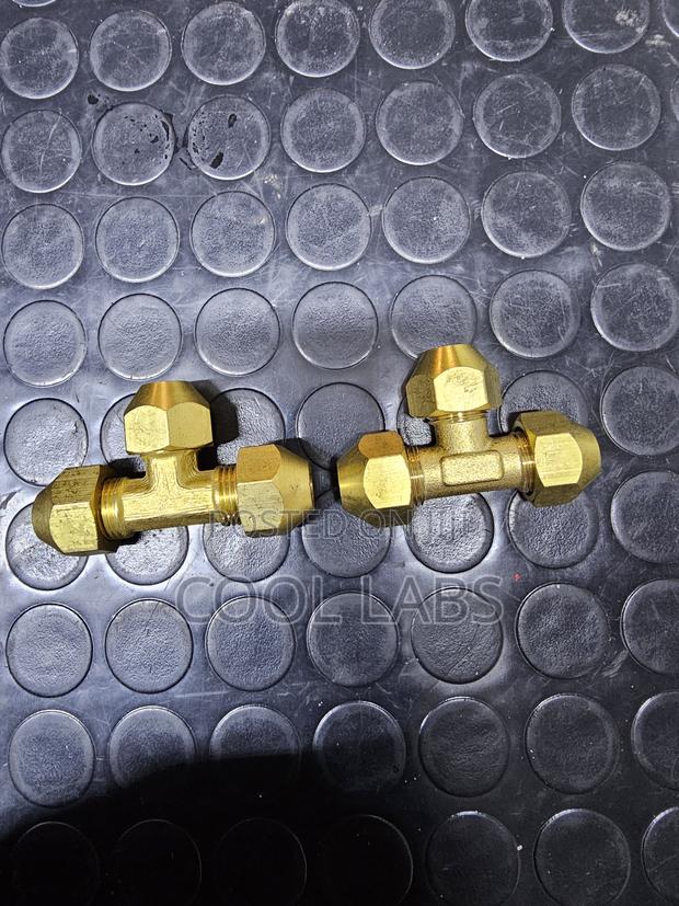 Brass 3-Way Barbed Tee Hose Connector 6mm 8mm LPG Gas Hose Tee - thumbnail 2