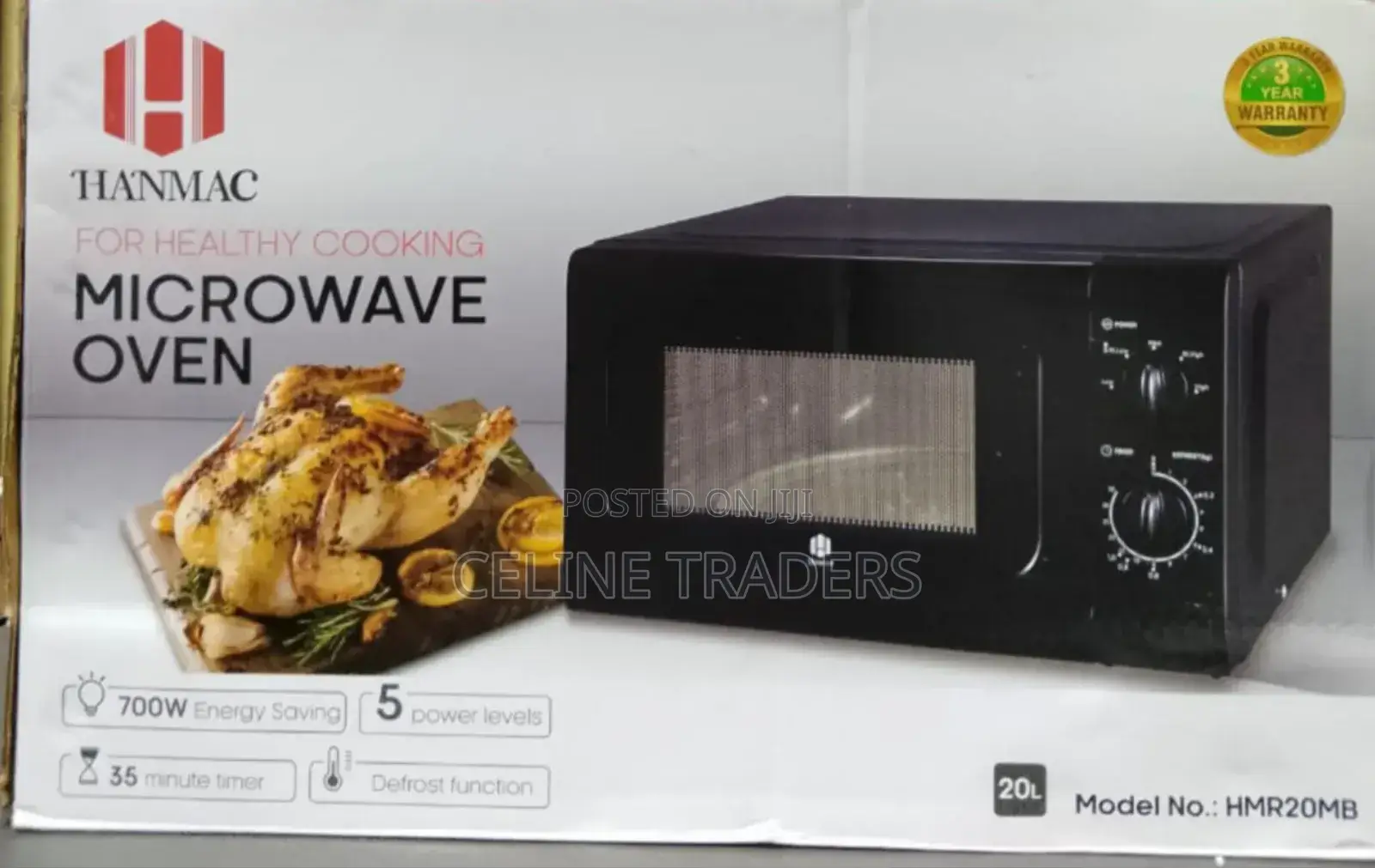 Hanmac 20l Manual Black and White Microwave