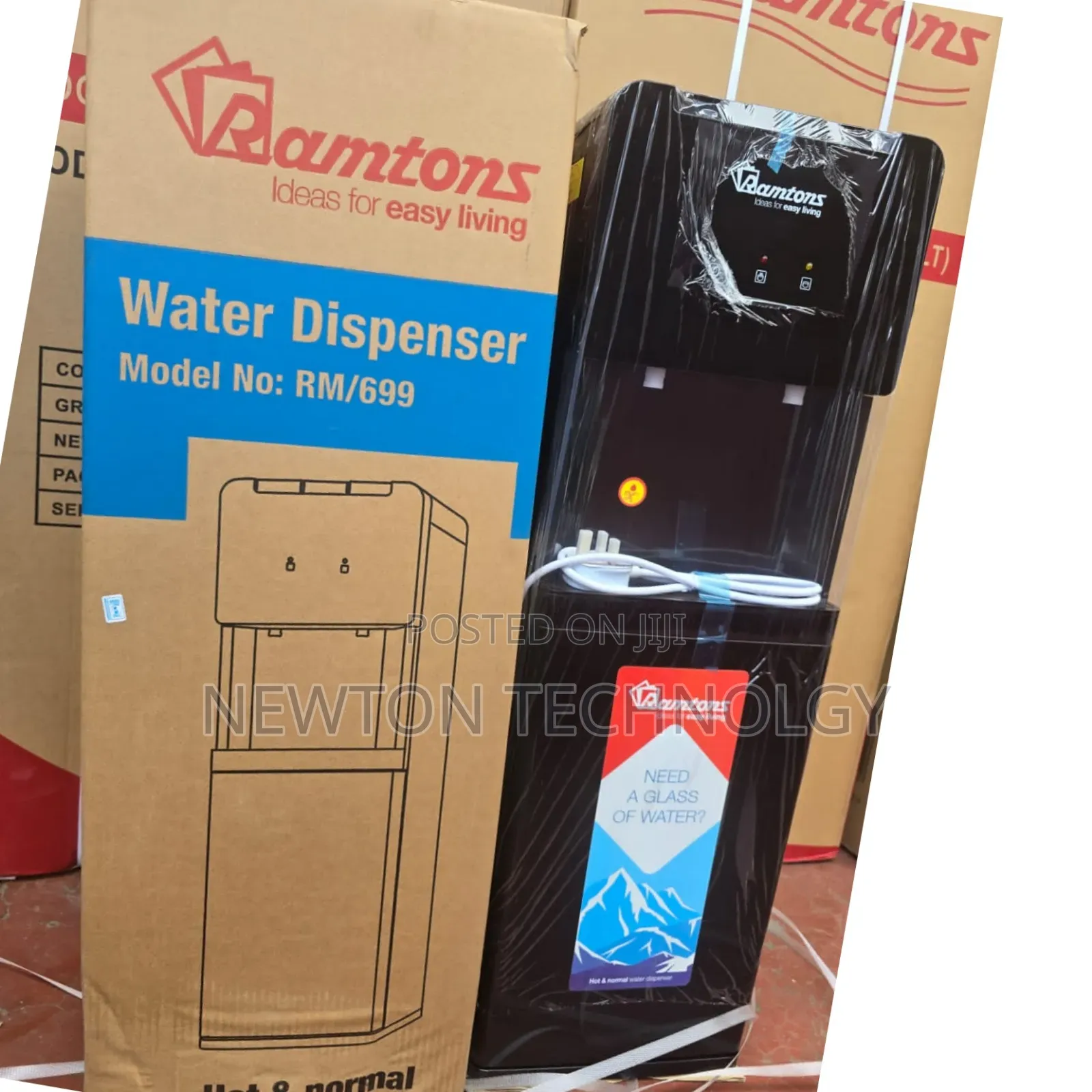 Black Ramtons Hot and Normal Standing Water Dispenser