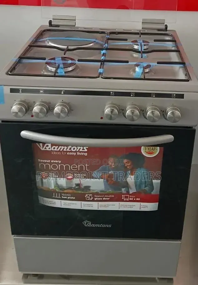 Ramtons RC/906 50×55 Silver Standing Cooker With 3 Gas Burners and 1 E