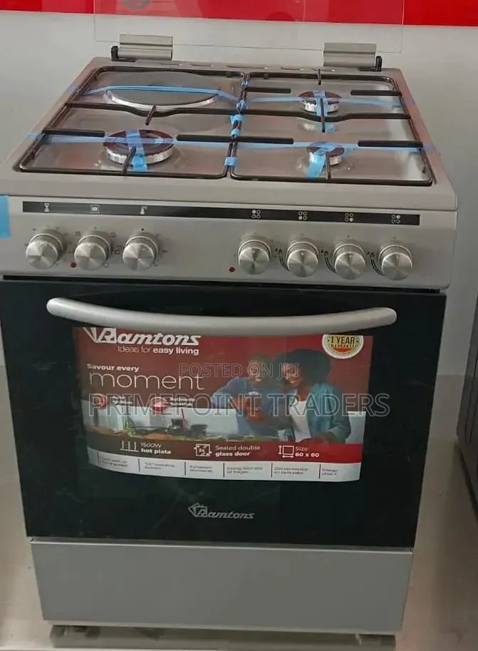 Ramtons RC/906 50×55 Silver Standing Cooker With 3 Gas Burners and 1 E