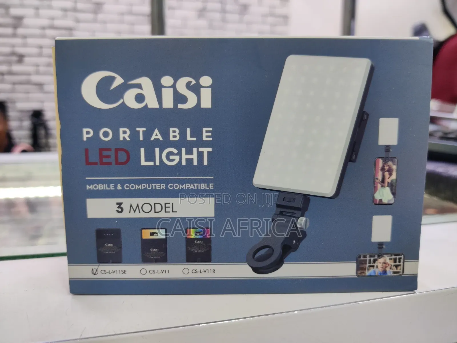 Caisi Rechargeable Selfie LED Clip Light – Adjustable Color Temp