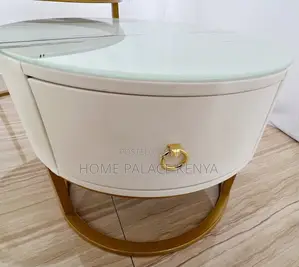 Coffee Table: Gold Plated Glass and Marble Nesting Tables