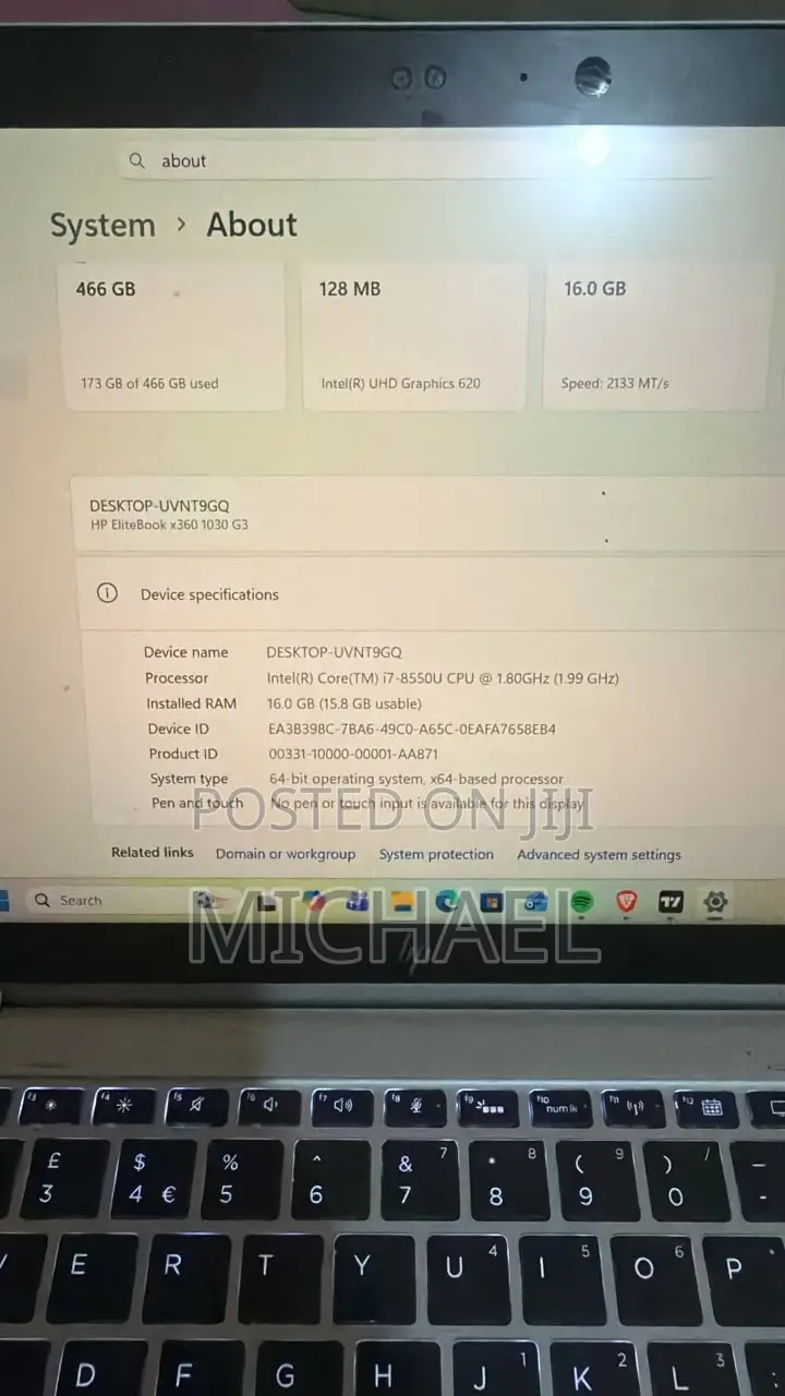 Laptop HP EliteBook X360 1030 G3 16GB Intel Core i7 SSD 512GB