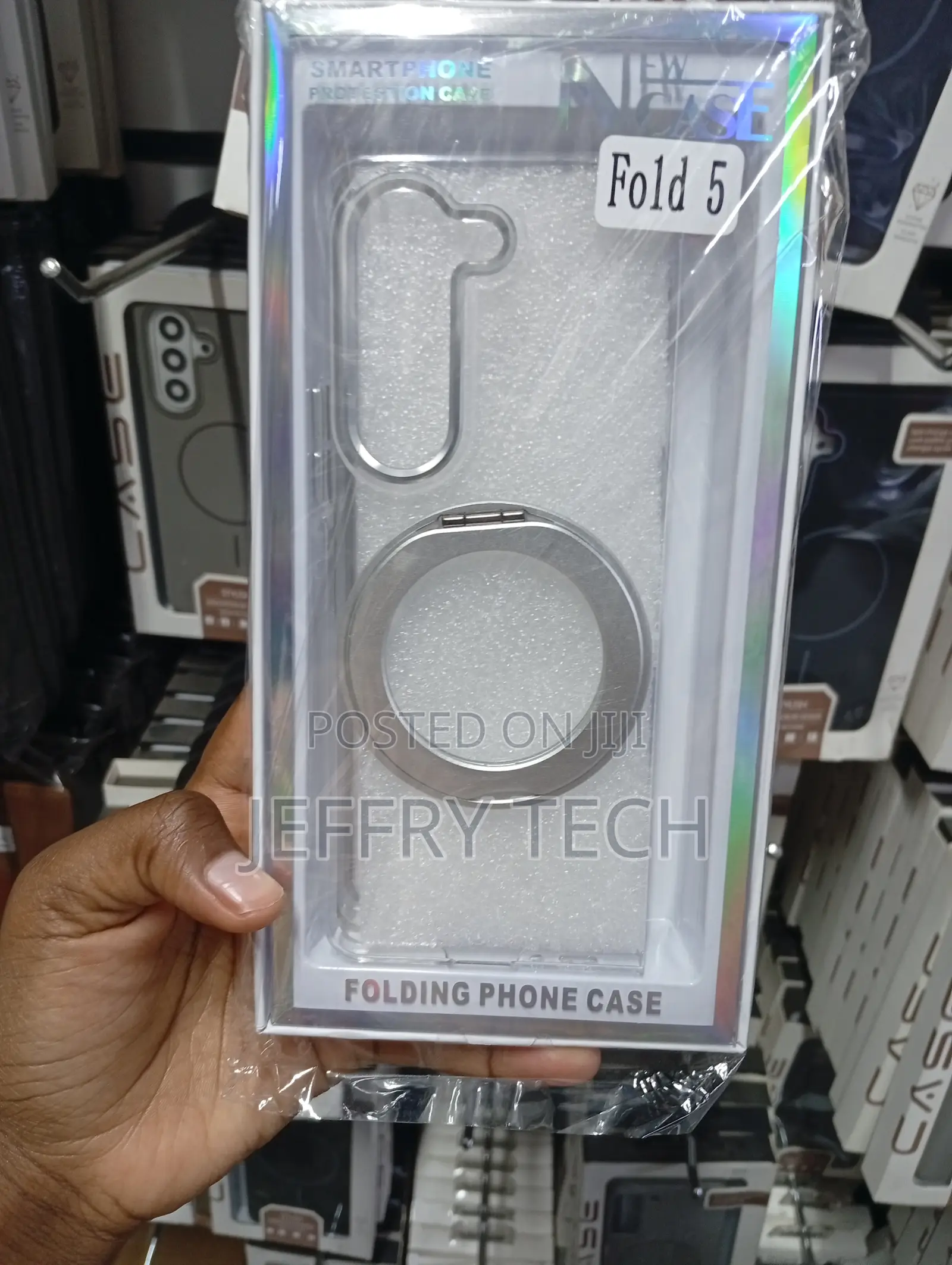 Clear Case for SG Z Fold 5 With a Built-in Magnetic Ring Stand