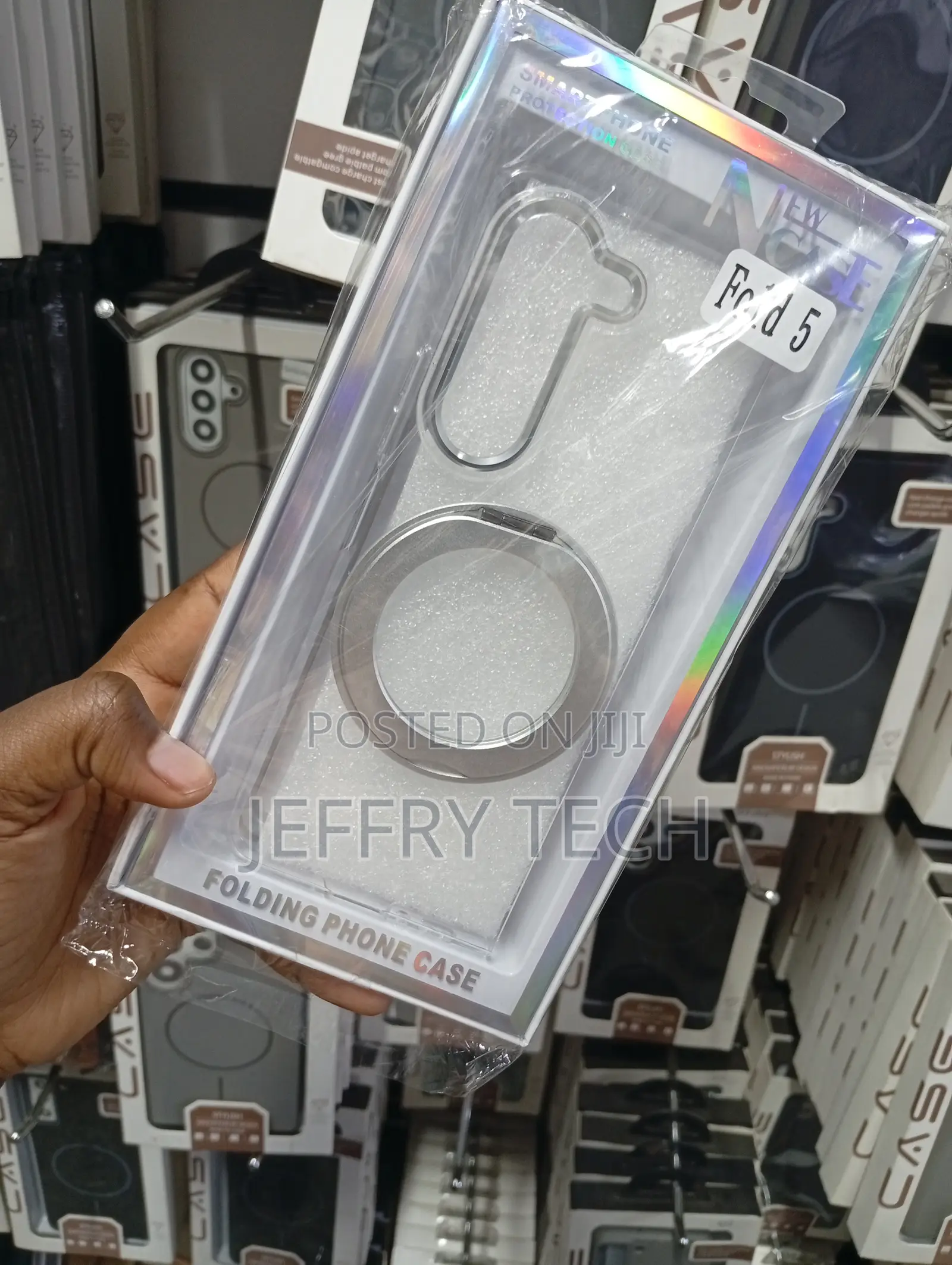 Clear Case for SG Z Fold 5 With a Built-in Magnetic Ring Stand