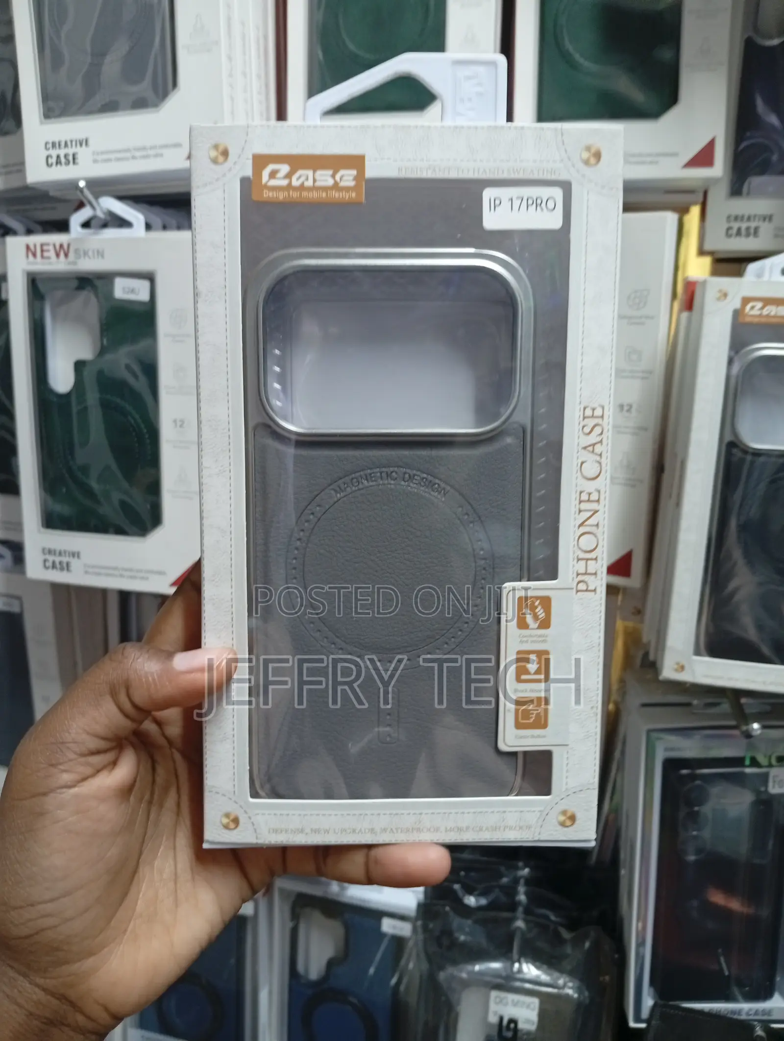 "IP 17proj-Case Premium PU Leather MagSafe Protective Phone Case