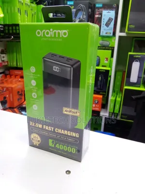 40000mah Oraimo Powerbank 5 Ports Fully Charge Phone Upto 8 Times