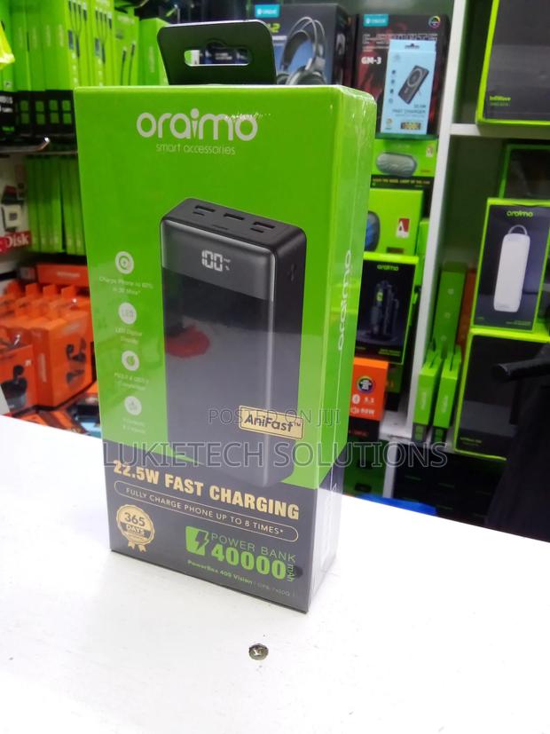 40000mah Oraimo Powerbank 5 Ports Fully Charge Phone Upto 8 Times