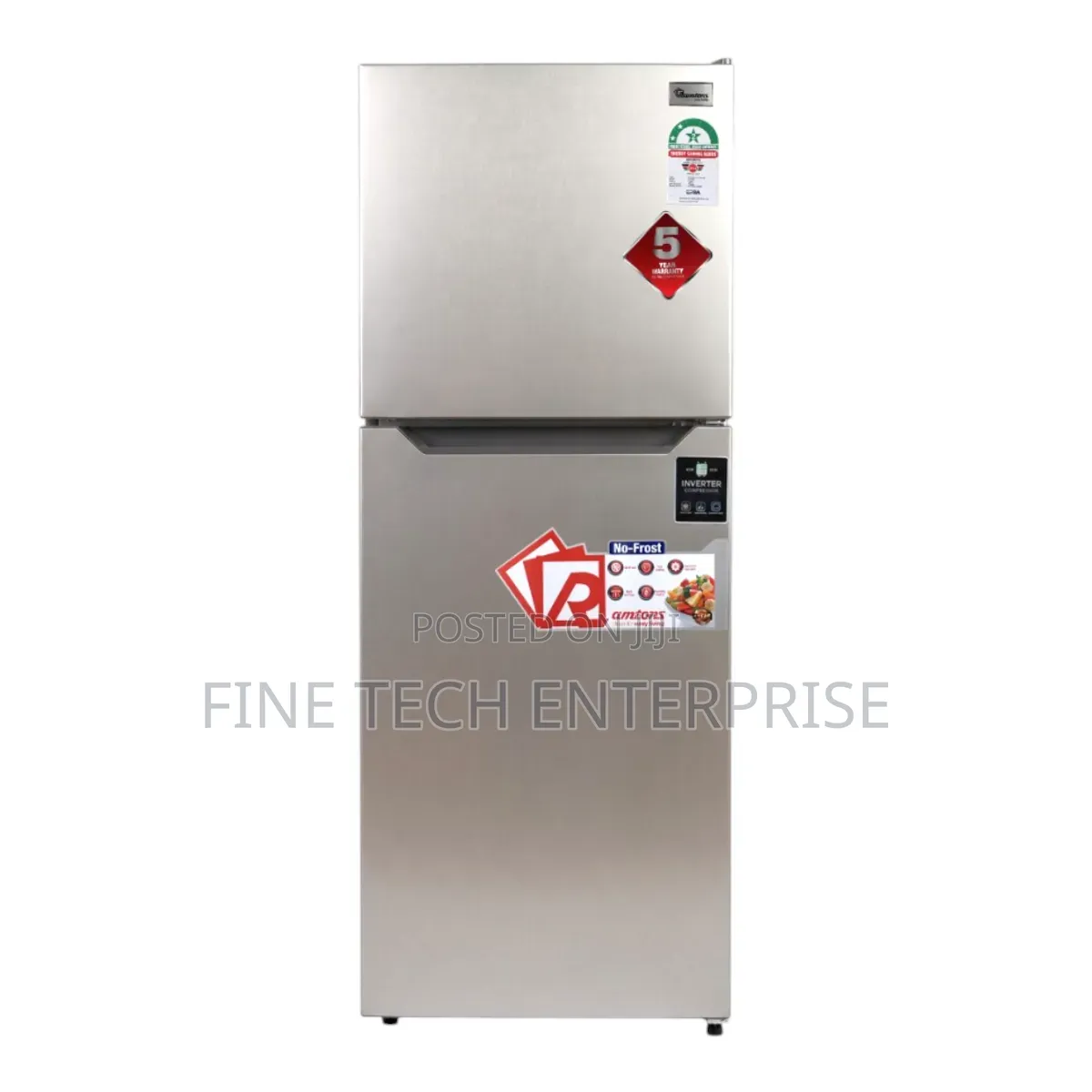 Ramtons RF/239-196 Litres Double Door No Frost Fridge-Silver .
