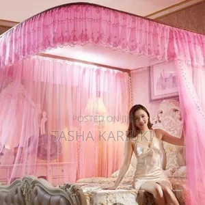 Fashion Two Stand Mosquito Net _ Pink 5 by 6