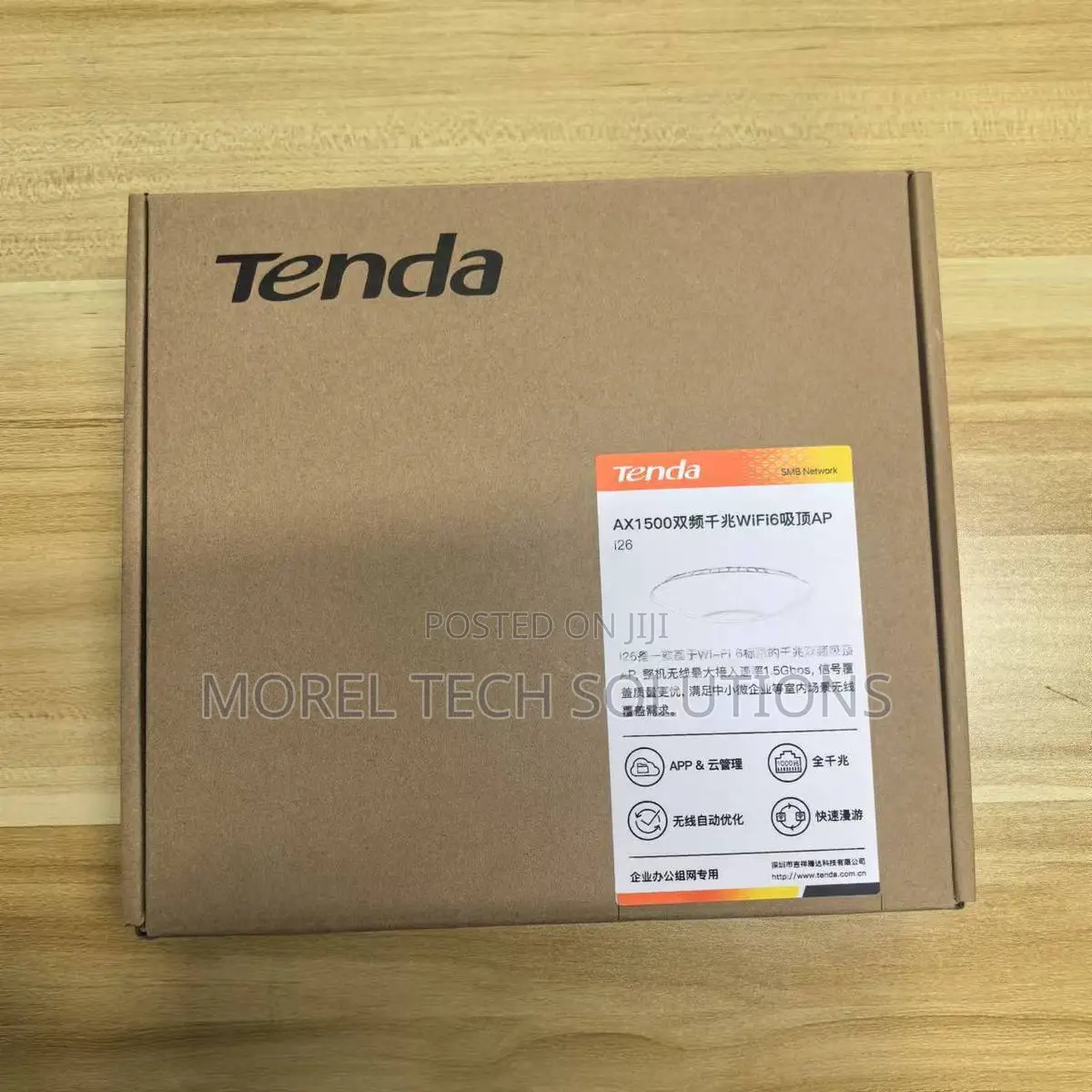 Tenda I26 AX1500 Dual-Band Ceiling Mount AP, WiFi 6 Router-Mode Access