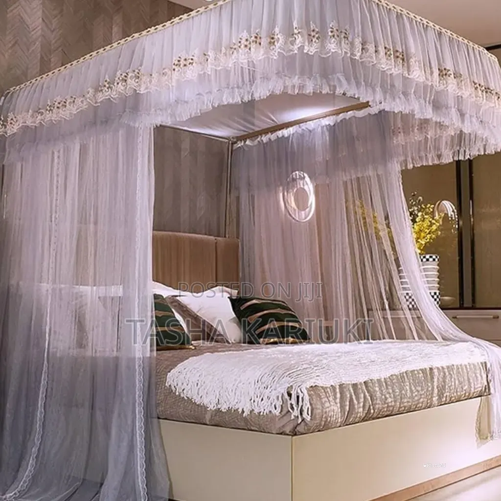 Two Stand Mosquito Net With Rail _ White