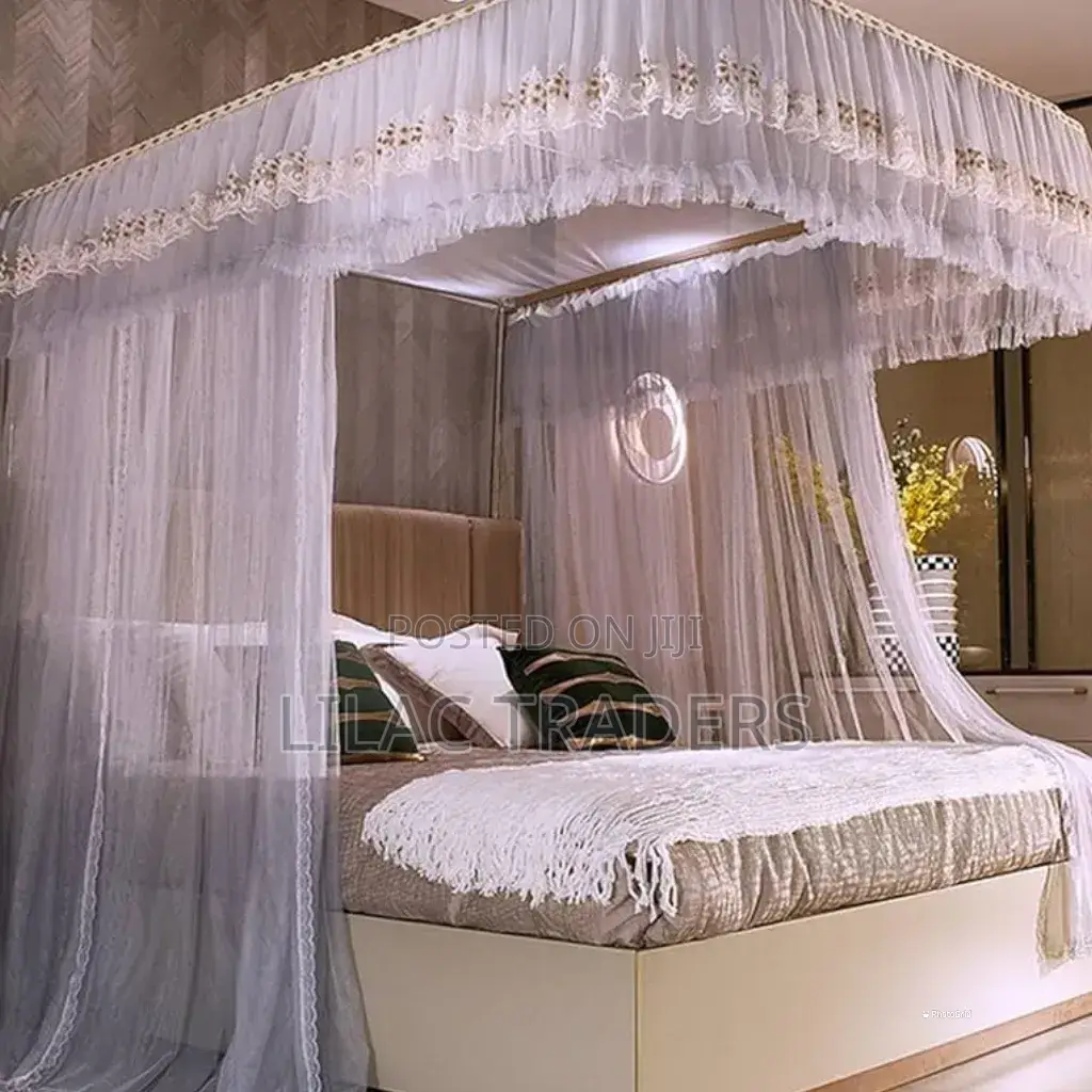 Two Stand Mosquito Net With Rail _ White