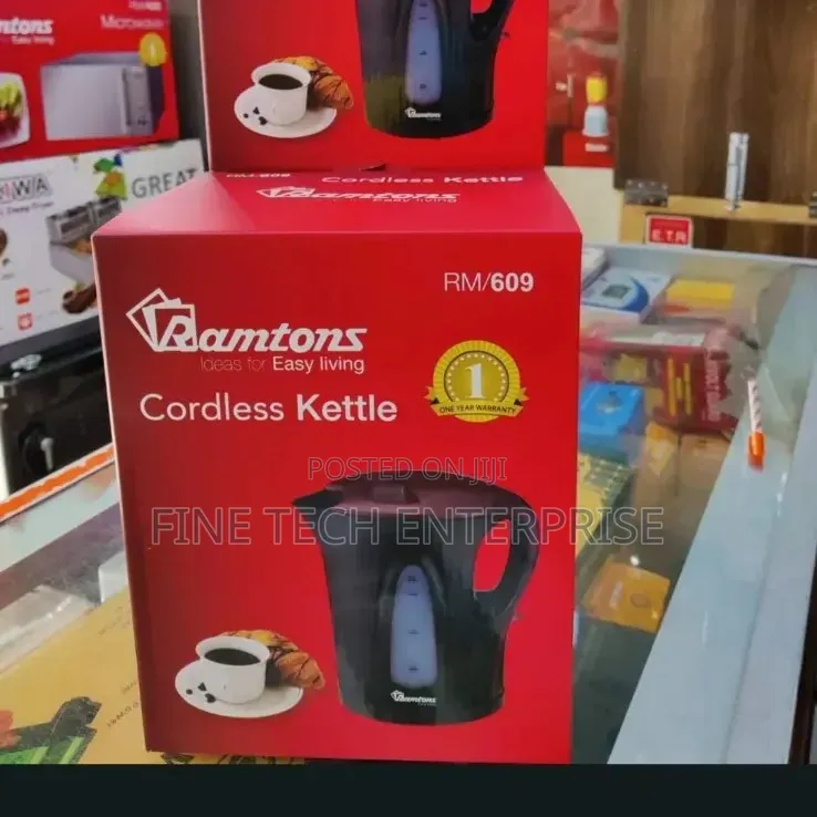 Ramtons RM/609-cordless Electric Kettle 1.7 Litres- Black Red
