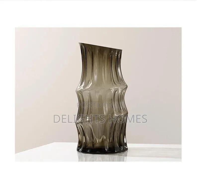 Nordic Heavy Creative Dark Blue Glass Vase_ex