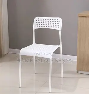 Home Chair: Classic White Metal Mesh Chair With Holes