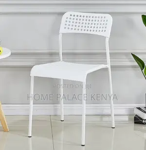 Home Chair: Classic White Metal Mesh Chair With Holes