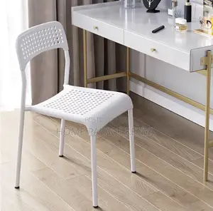 Home Chair: Classic White Metal Mesh Chair With Holes