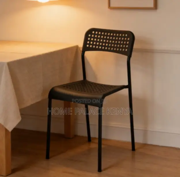 Home Chair: Classic White Metal Mesh Chair With Holes