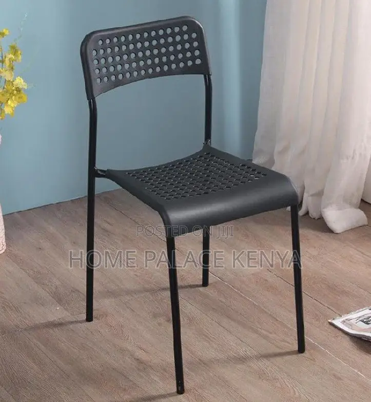 Home Chair: Classic White Metal Mesh Chair With Holes