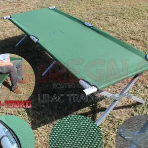 Jungle Green and Navy Blue Camping Bed