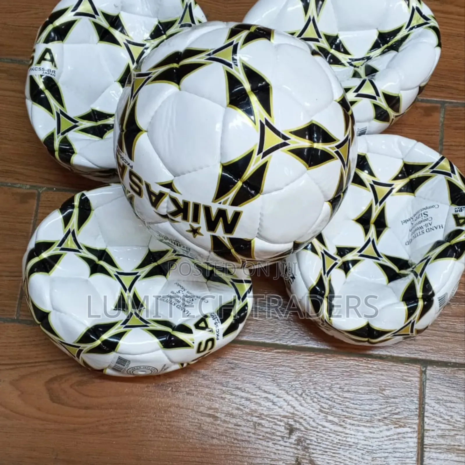 Mikasa Orginal Size 5 Soccer Ball Black,Gold White Football