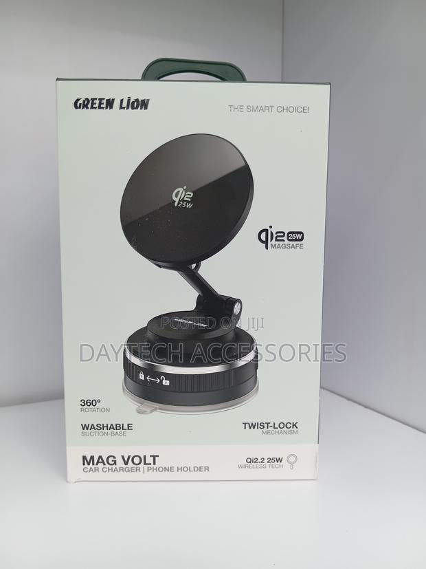 Green Lion Mag Volt Magnetic Wireless Car Charger Phone Holder