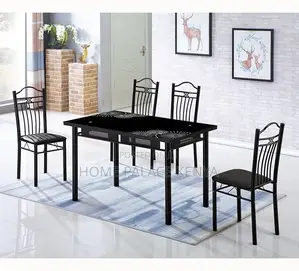 Dining Set: French Style Glass and Metallic Set