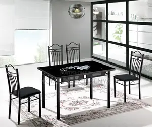 Dining Set: French Style Glass and Metallic Set