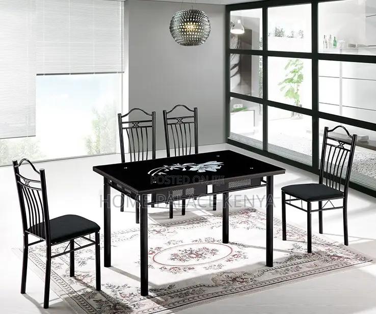 Dining Set: French Style Glass and Metallic Set
